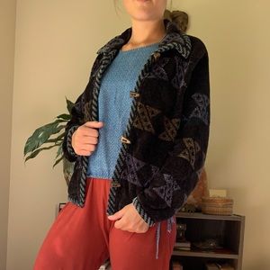 Vintage Chenille Button Up Sweater